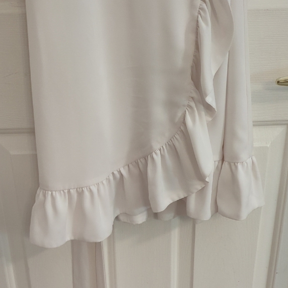 Gianni Bini Cream Ruffle Midi Dress - Picture 6 of 8